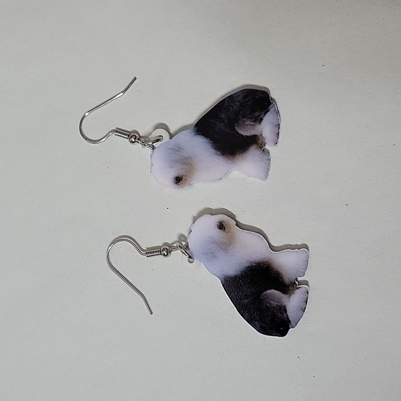 Old English Sheepdog Drop Earrings - Picture 7 of 8